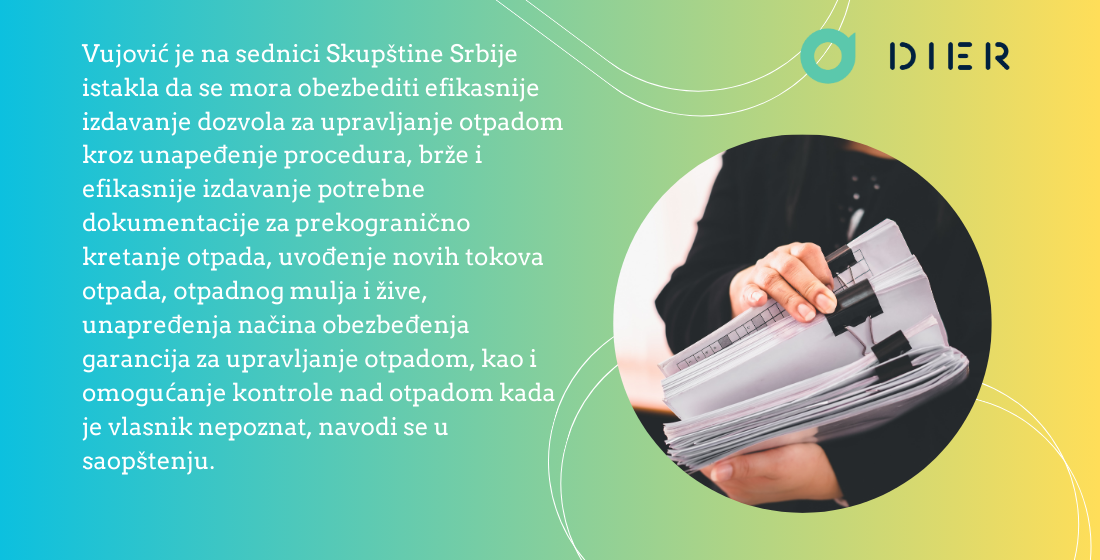 Vujović je na sednici Skupštine Srbije istakla da mora obezbediti efikasnije izdavanje dozvola